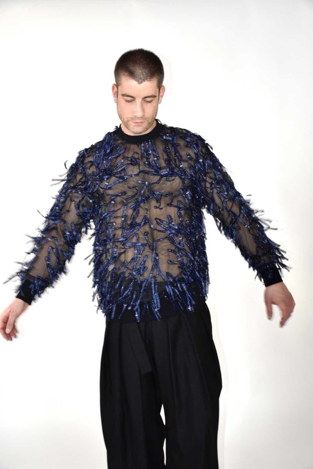 Top à franges #FRANGES en nylon et lurex deadstock