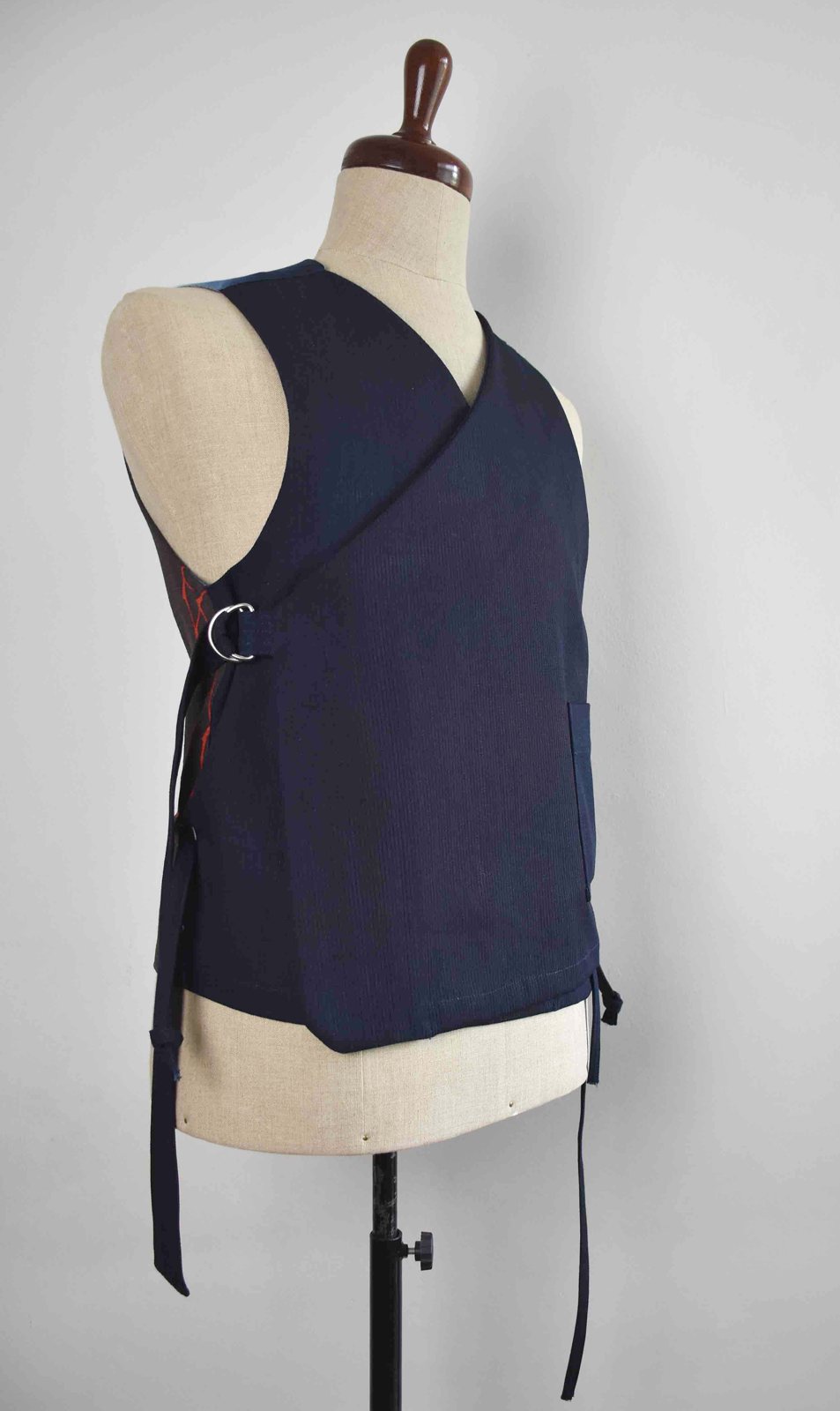 Gilet portefeuille #HOKUSAI en denim côtelé
