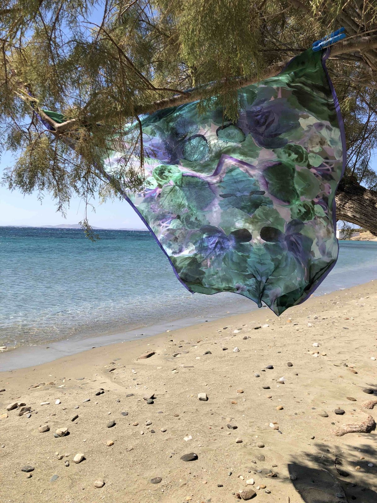 Pareo imprimé en voile de coton biologique